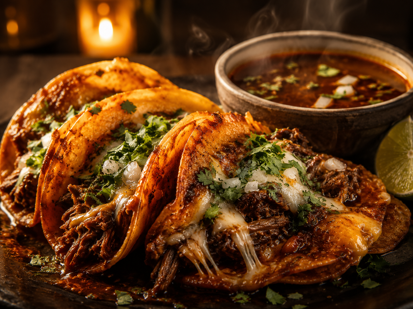 Birria tacos hero shot